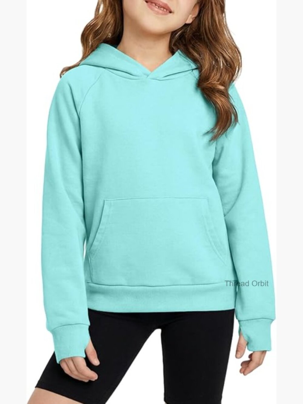 Girls Lightweight Hoodie Pullover with Thumb Holes for Big Kids